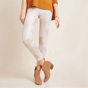 Anthropologie Sueded Rose Gold Metallic Legging Pant - Blush Women’s Size 25